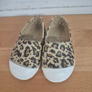 Old Navy Girls Leopard Print Slip-On Shoes Size 5 Rubber Casual Flats